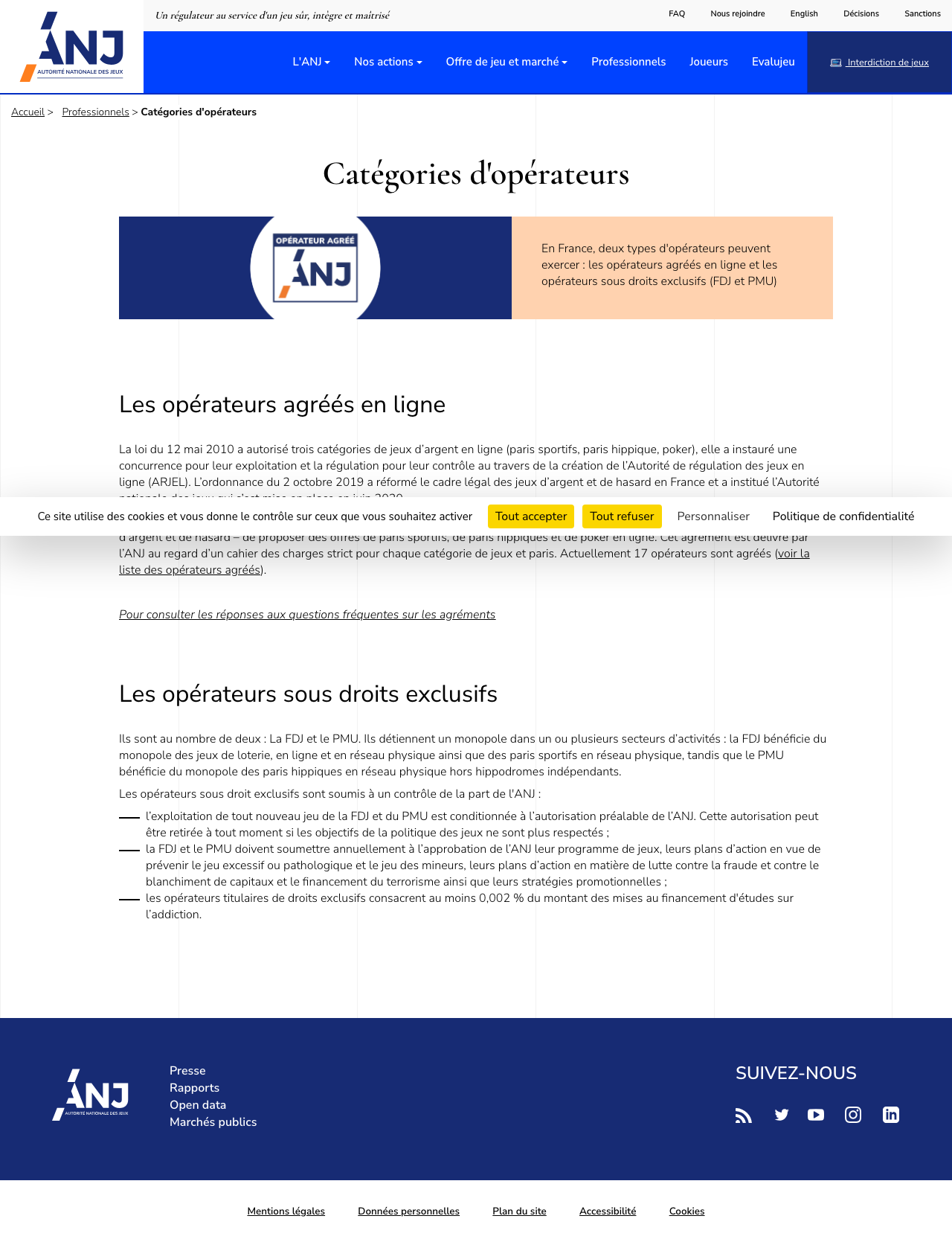 Dated capture of ANJ operator categories